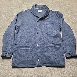 Surf Sidesupply Mens Fleece Jacket 2XL Blue Button Up Pockets Outdoor Sweatshirt